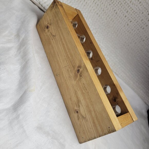 Plant Propagation Station Tabletop Pine Wood 12 glass tubes Handmade hydroponics - Picture 11 of 12